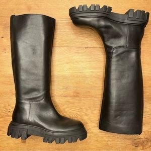 Marc Fisher LTD Malena Knee High Leather Lug Sole Boots Sz 11 - New